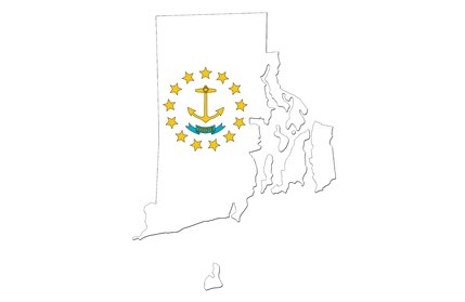 State Flag Inside Rhode Island