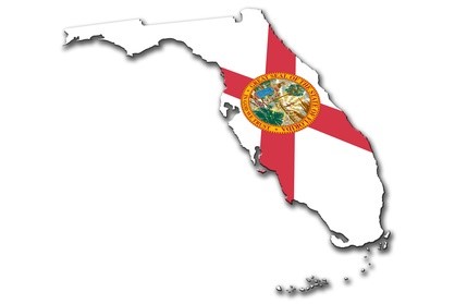State of Florida with Flag