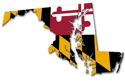 State of Maryland with Flag