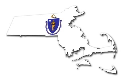 Massachusetts Flag in State