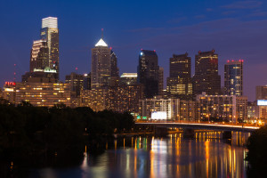 Philadelphia Nighttime Business Skyline