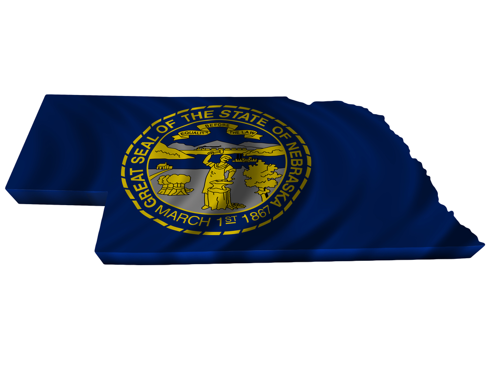 Nebraska Flag in State