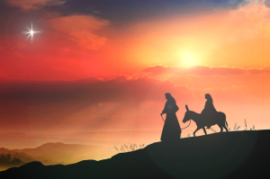 Joseph and Mary Traveling Silhouette