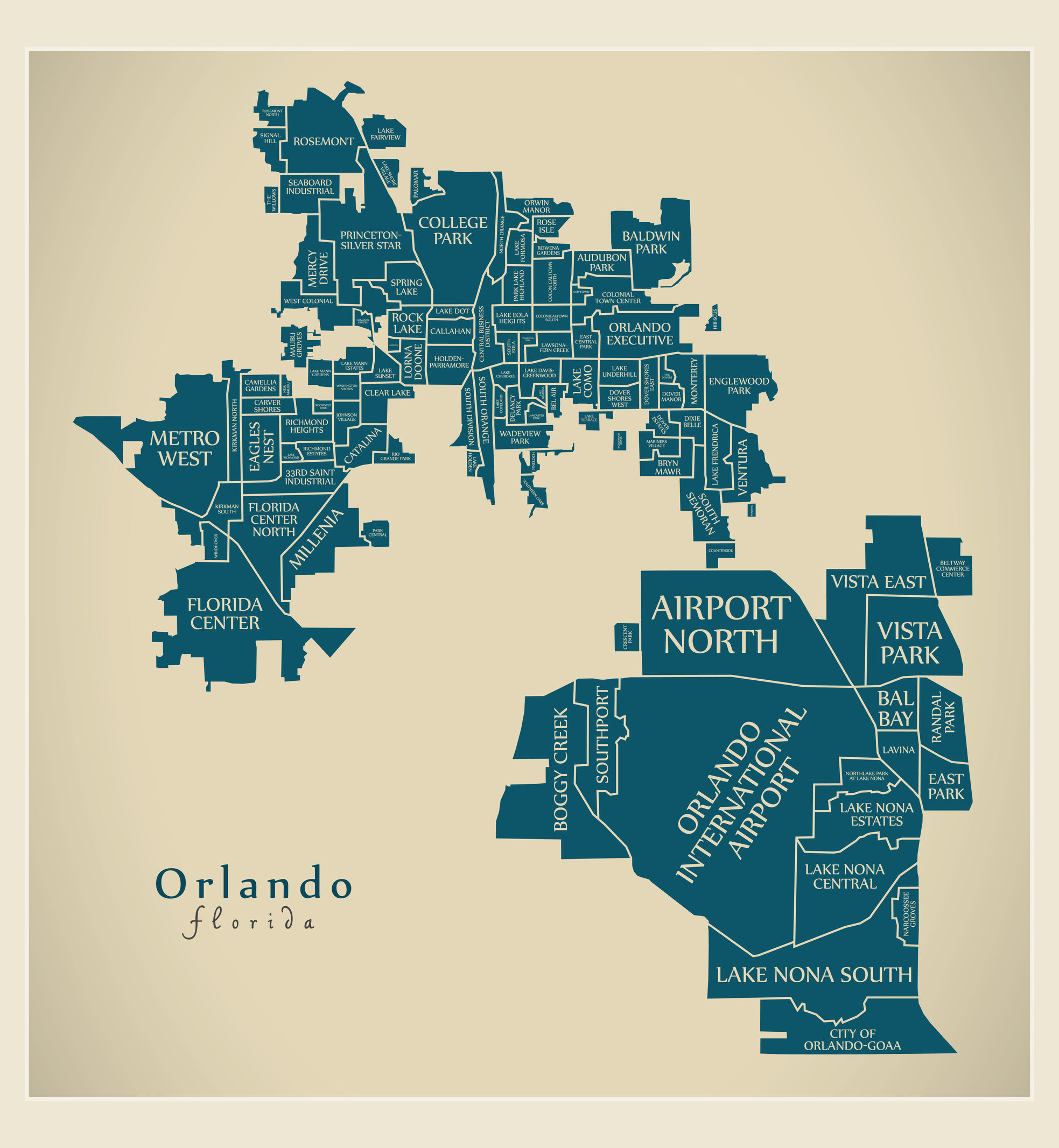 orlando florida neighborhoods map