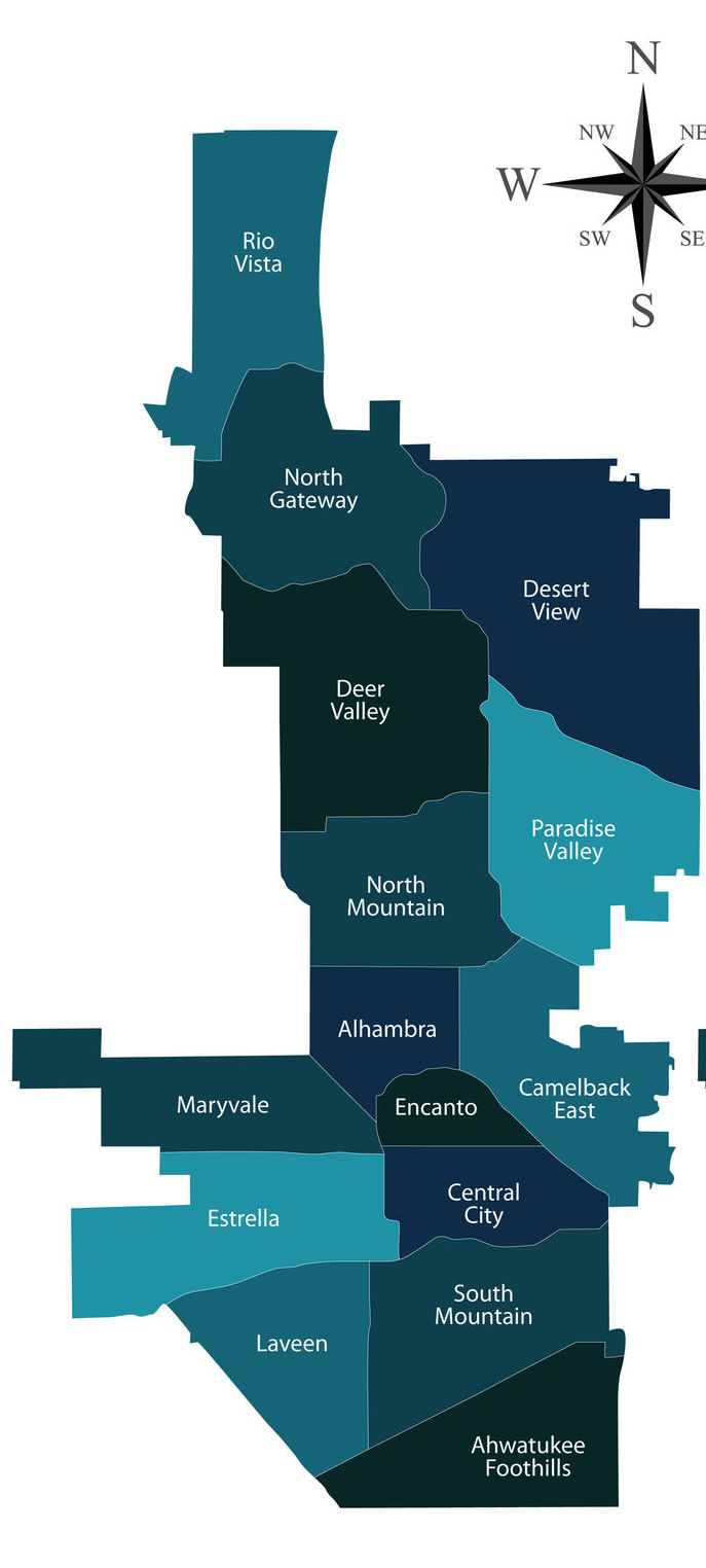 phoenix arizona neighborhoods map