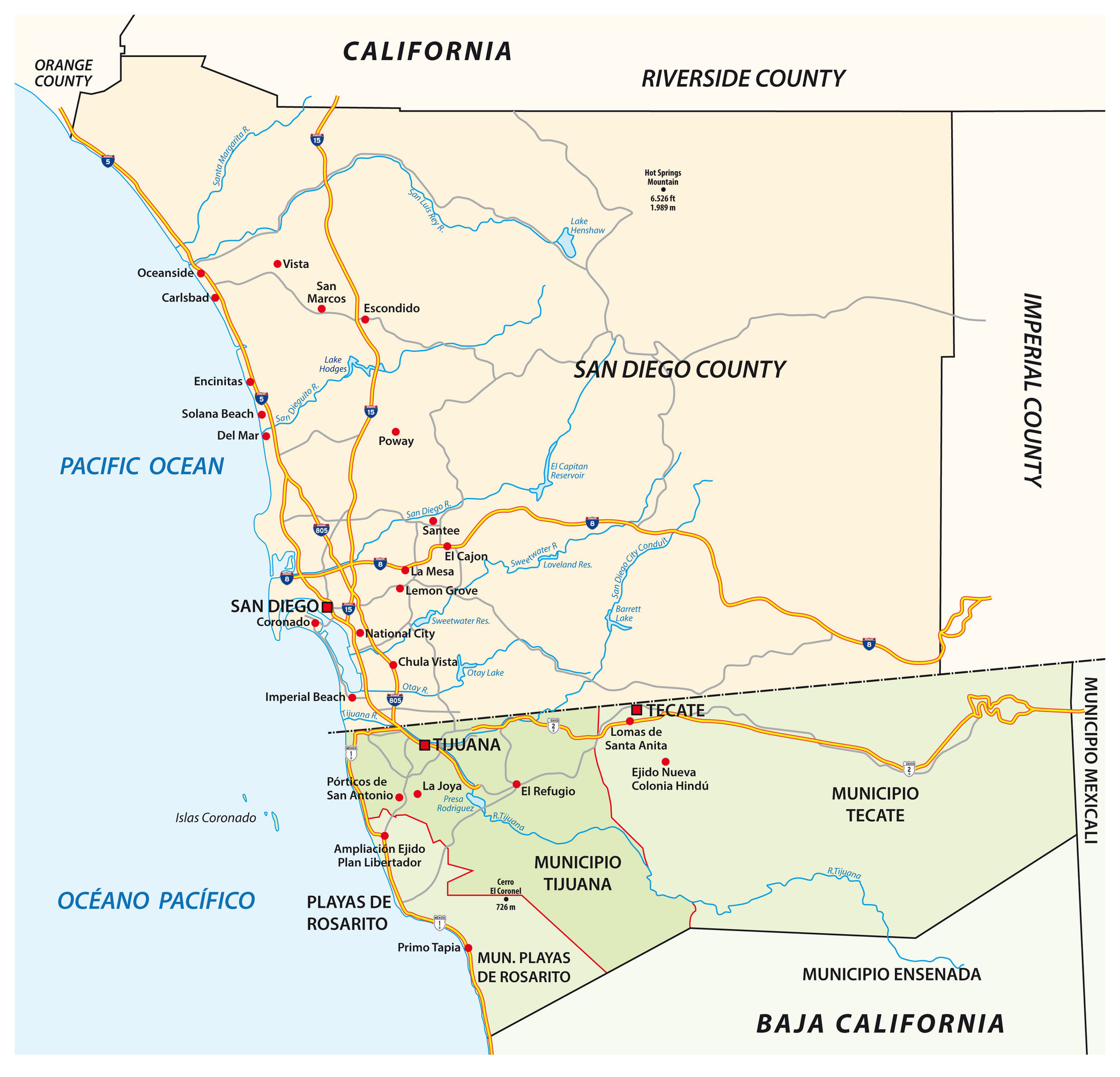 San Diego california neighborhoods map