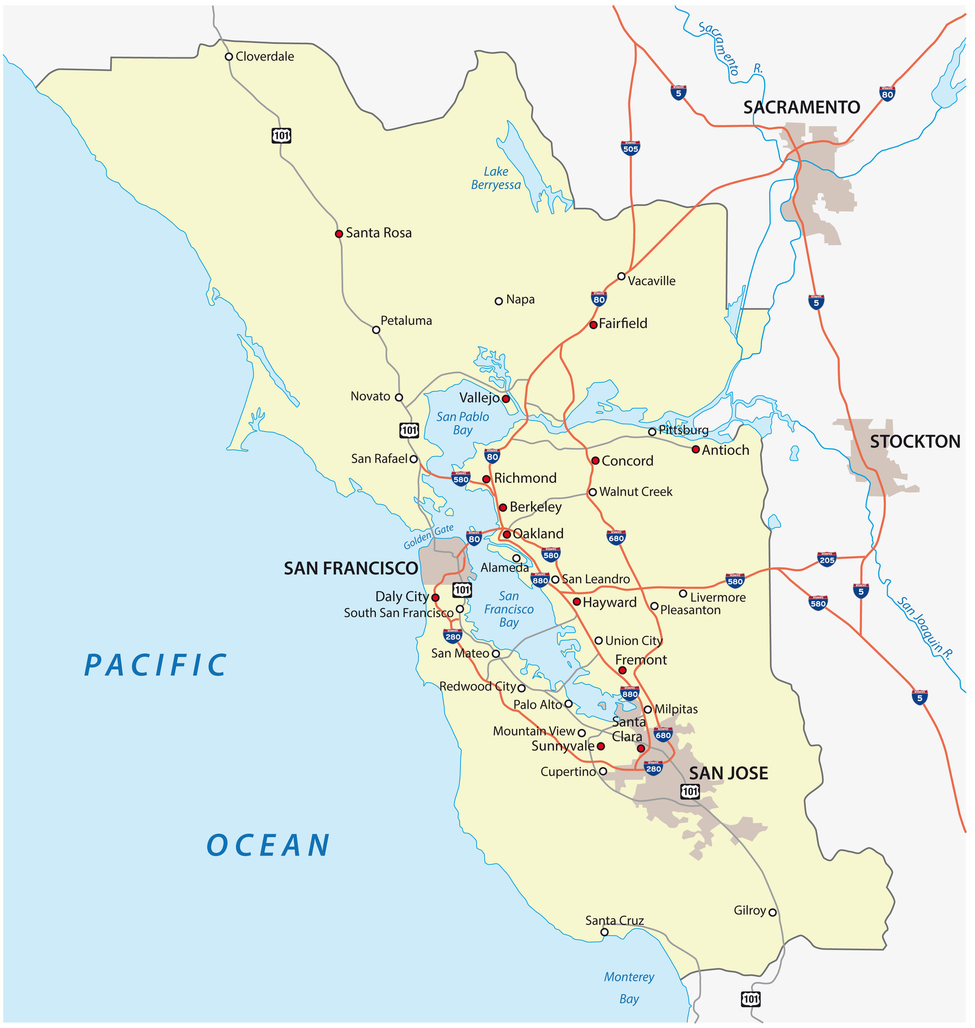 san francisco bay area california neighborhoods map