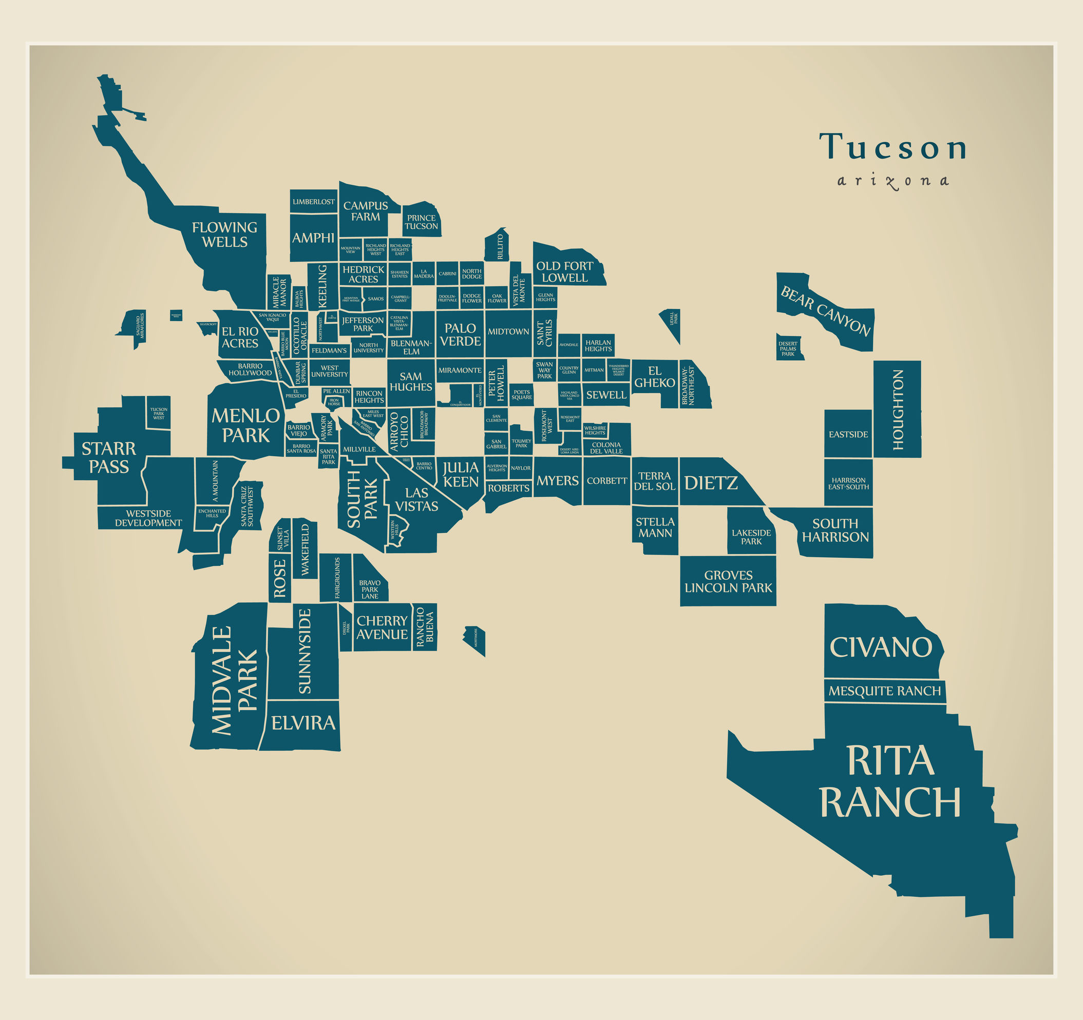 Tucson Arizona neighborhoods map