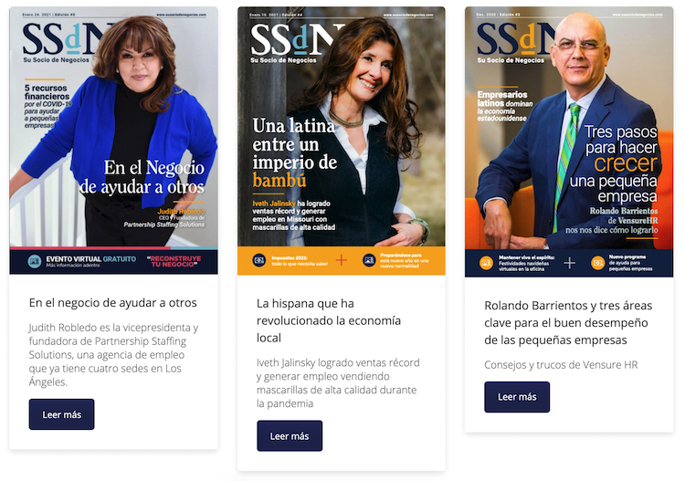 su socio de negocios website offers free digital magazines